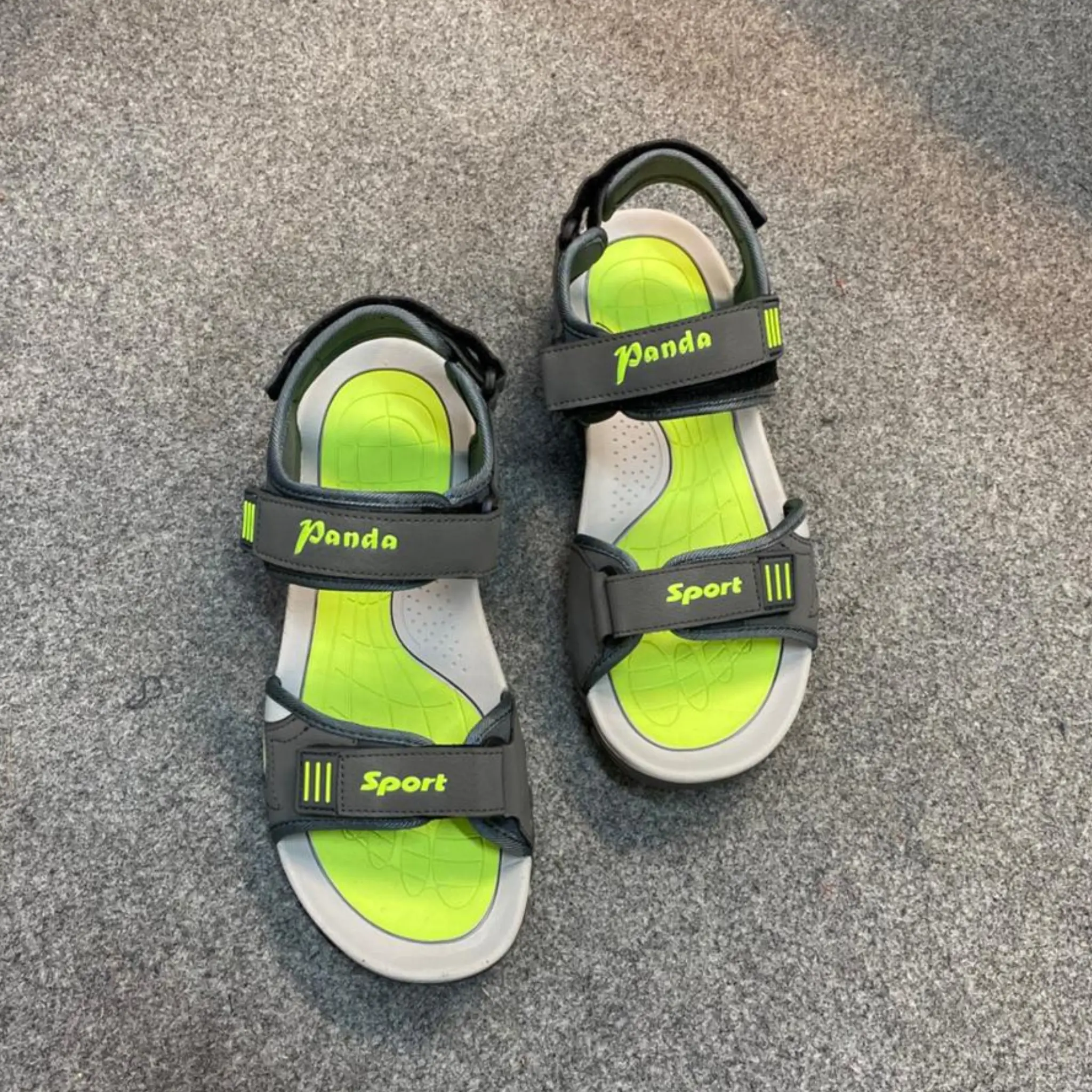 Panda High Grip Trekking Sandal - Grey + Neon - Image 3