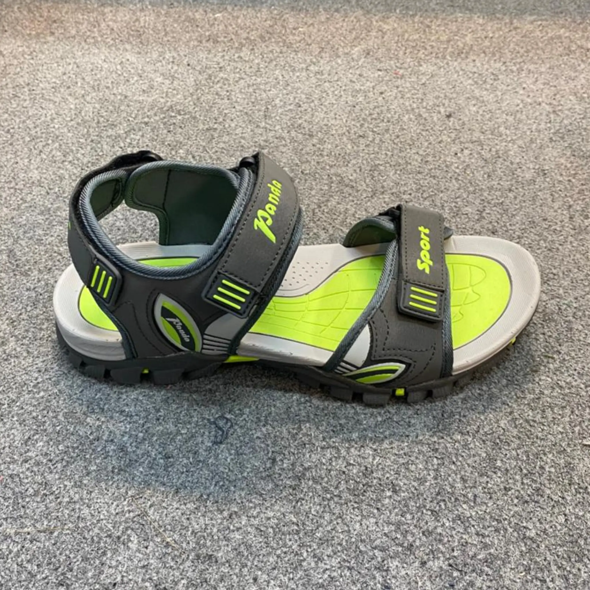 Panda High Grip Trekking Sandal - Grey + Neon - Image 2