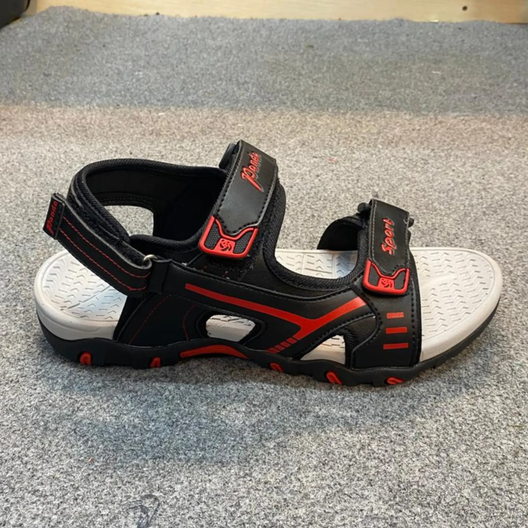Panda Outdoor Trekking Sandal - Black+Red - Image 2