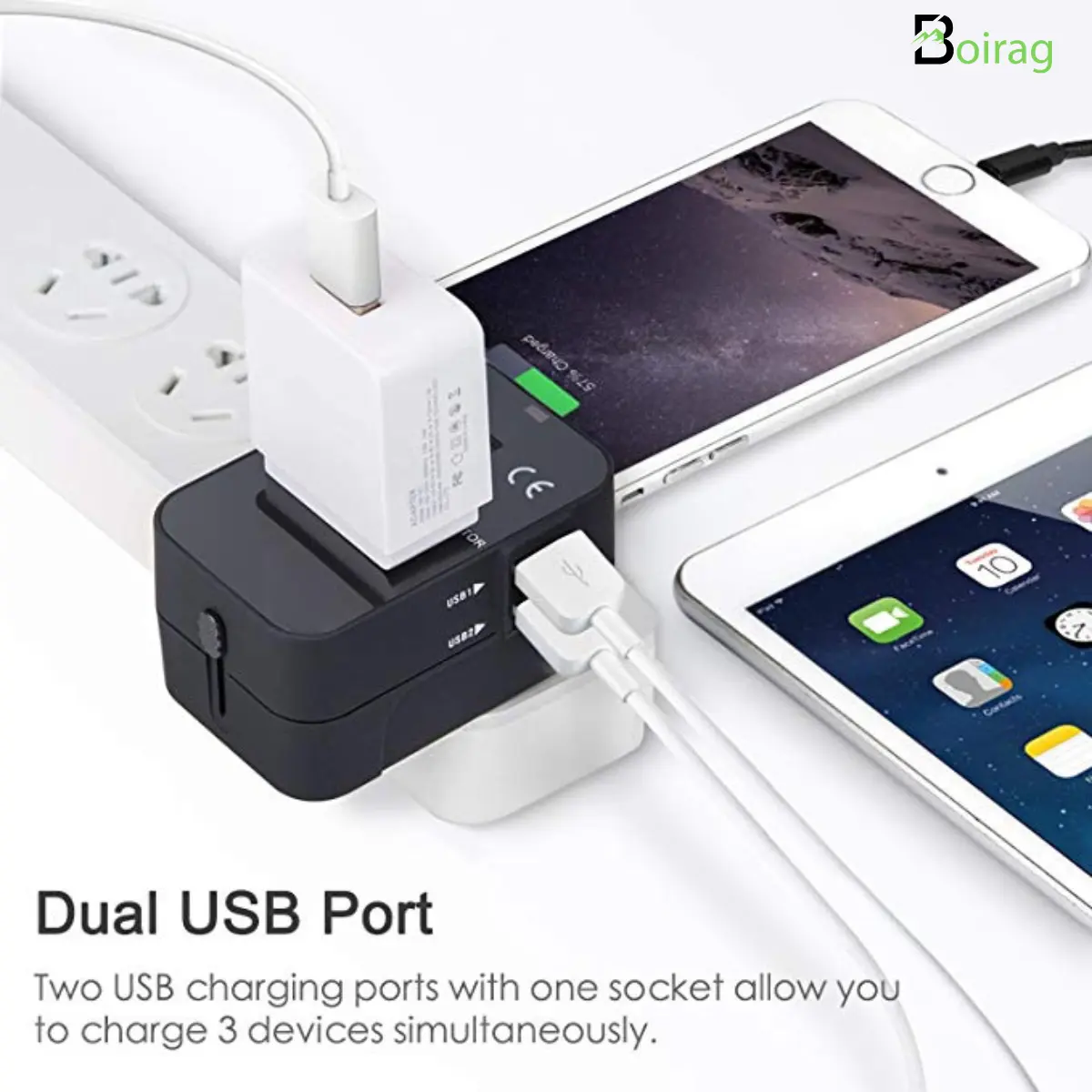 Universal Travel Adapter with 2 USB Ports