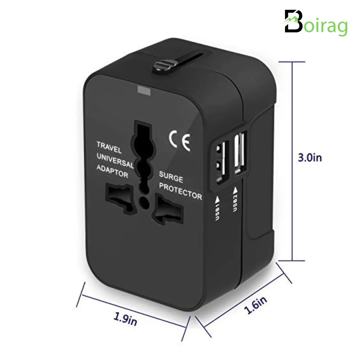 Universal Travel Adapter with 2 USB Ports